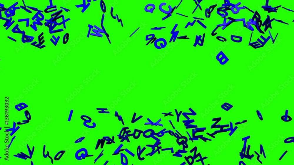 Blue Alphabets On Green Chroma Key.
Loop able 3DCG render Animation. Blue Alphabets On Green Chroma Key.
Loop able 3DCG render Animation.