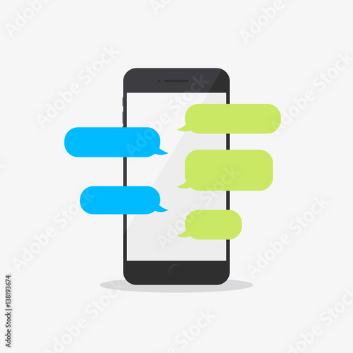 Message Bubbles Chat Phone Flat Icon