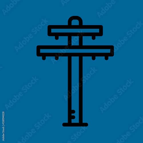 electric tower icon flat design
