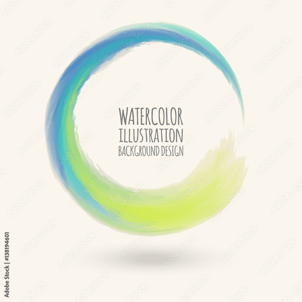 Obraz premium Watercolor circle texture. Vector watercoluor circle elements for design.