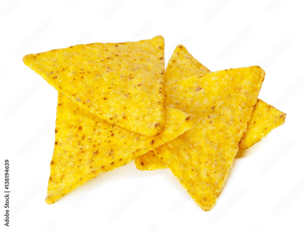 Fototapeta premium corn nachos on white background