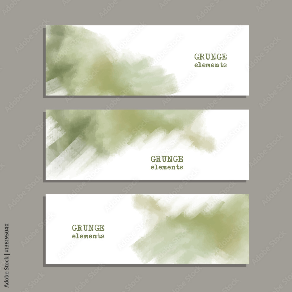 Set of painted grunge banners.