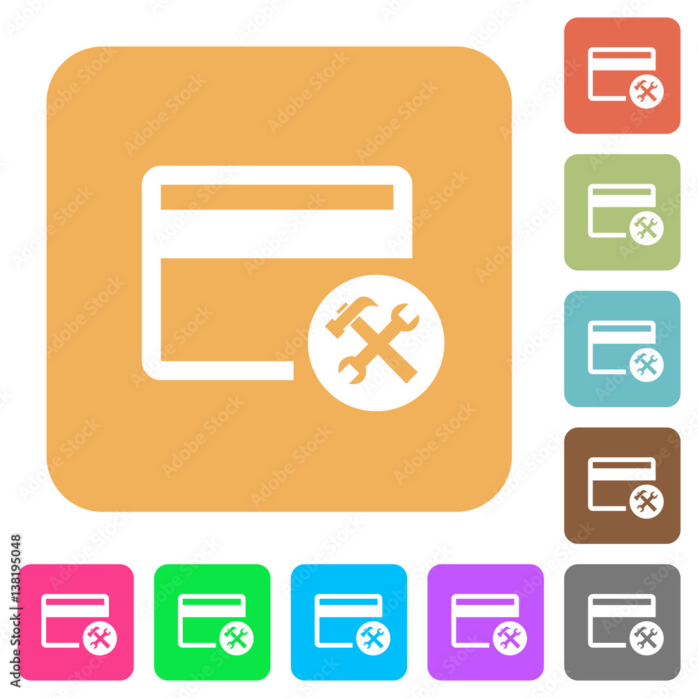 Credit card tools rounded square flat icons Credit card tools rounded square flat icons