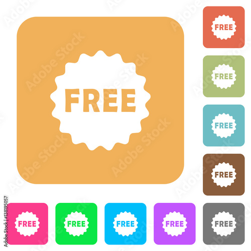 Free sticker rounded square flat icons