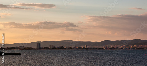 Panoramic view of Nessebar in Bulgaria at sunset.