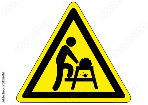 Schild Gefahr durch Säge