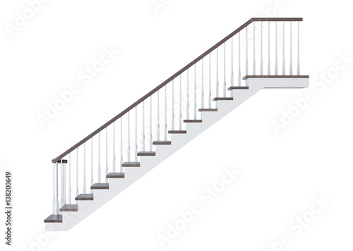 Stairs on white background. 3D rendering.