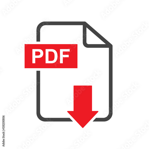 PDF download vector icon. Simple flat pictogram for business, marketing, internet concept. Vector illustration on white background.