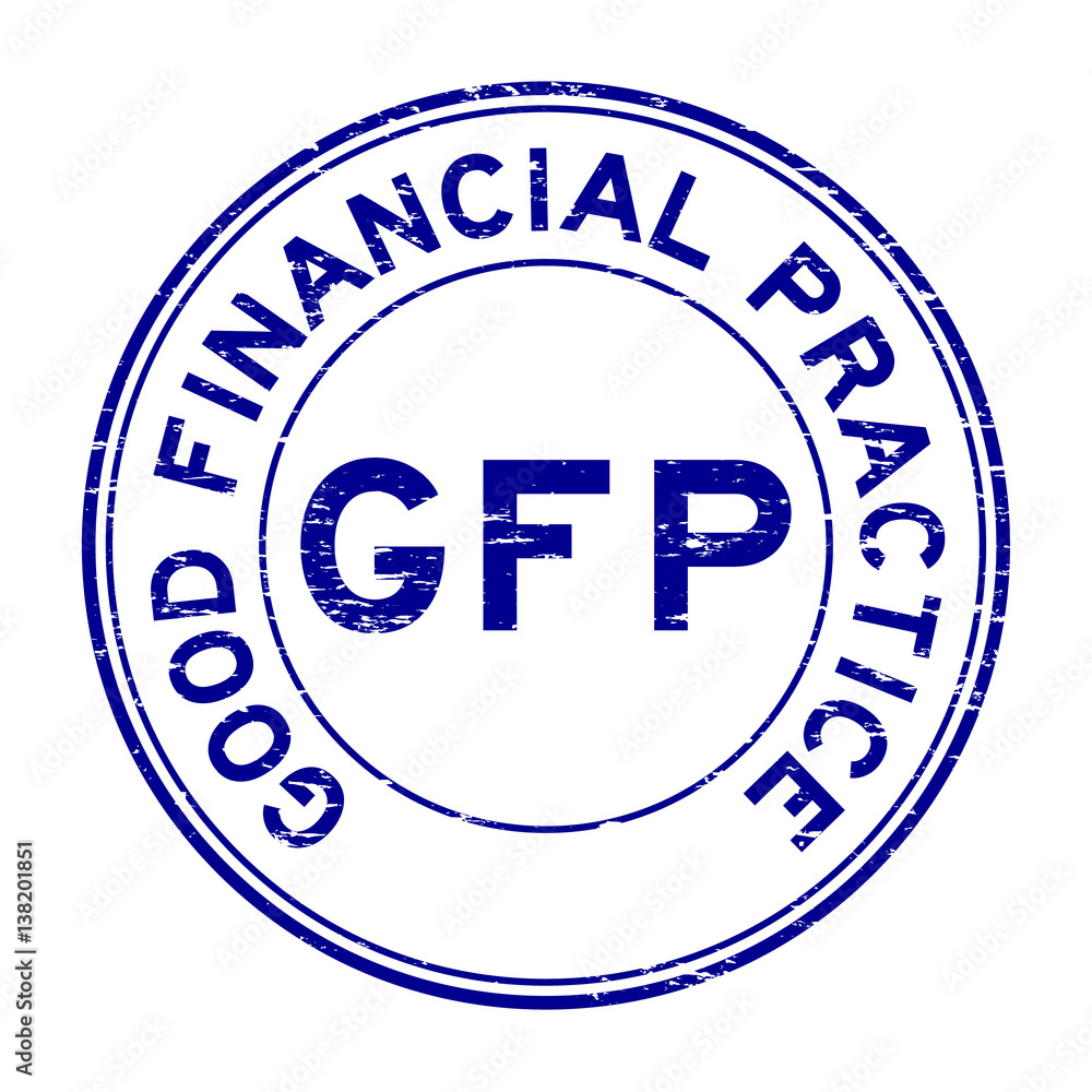 Grunge blue round GFP (Good financiapl practice) round rubber stamp Grunge blue round GFP (Good financiapl practice) round rubber stamp