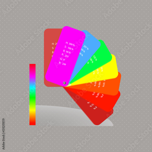 cards with the numerical designation of the color values