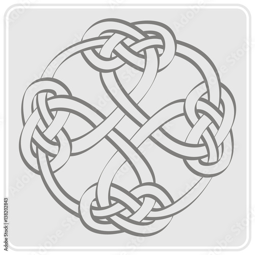 monochrome icon with Celtic art and ethnic ornaments for your design