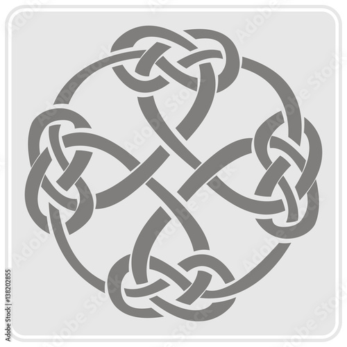 monochrome icon with Celtic art and ethnic ornaments for your design