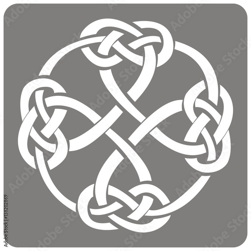monochrome icon with Celtic art and ethnic ornaments for your design