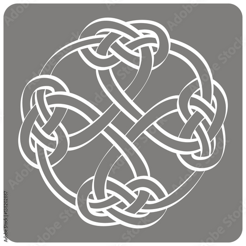 monochrome icon with Celtic art and ethnic ornaments for your design