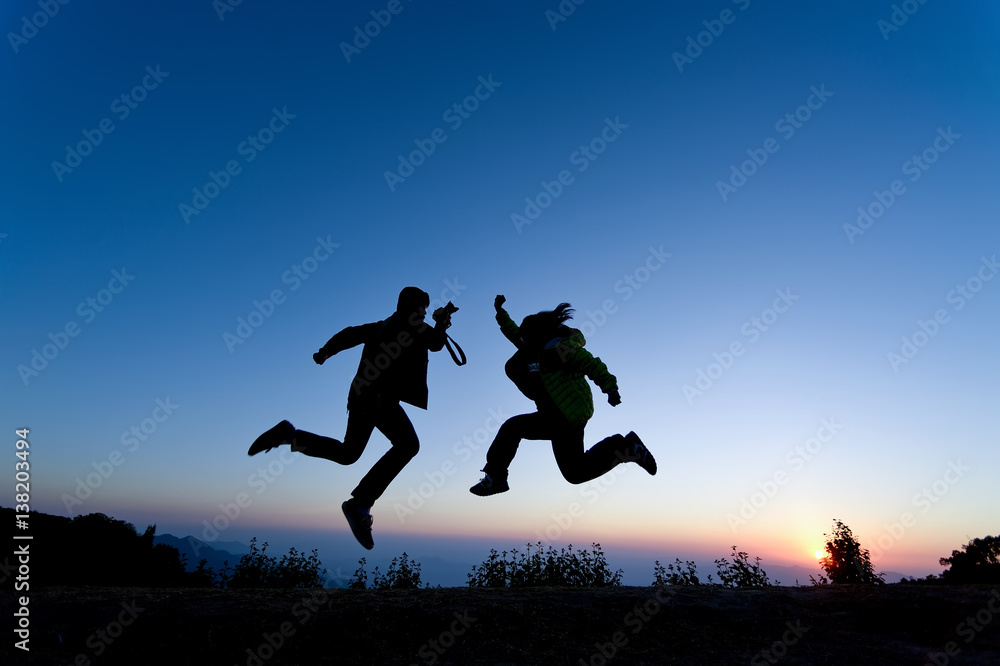 siluate man on mountain siluate man on mountain