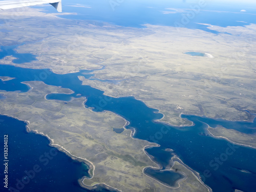 Obraz na płótnie Aerial view of the Falkland Islands w salonie
