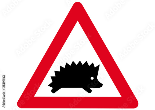Schild Achtung Igel
