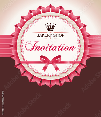 Poster of confectionery bakery with lacy frame