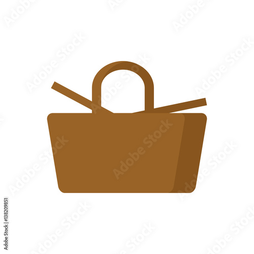 Picnic Basket isolated. wicker basket on white background