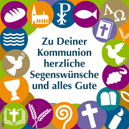 Karte mit Glückwunsch zur ersten heiligen Kommunion