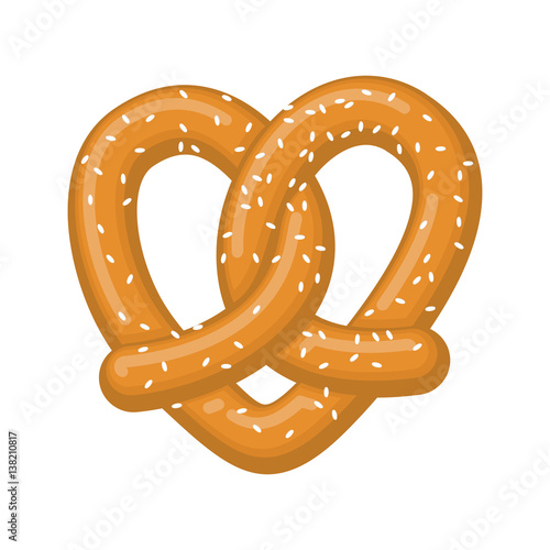 Love pretzel. snack heart. Food lover sign. Traditional German meal
