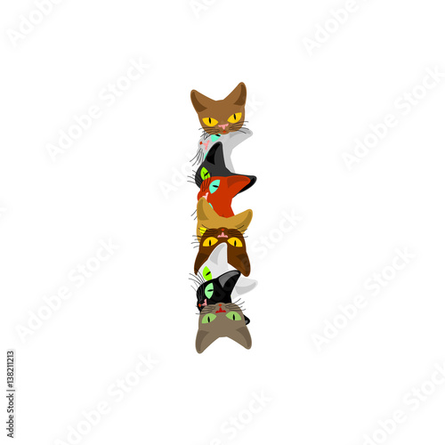letter I Cat font. Pet alphabet symbol. home animal ABC sign © maryvalery