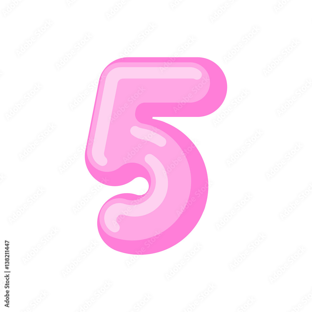 Number 5 candy font. Caramel alphabet five. lollipop lettering. Sweet ABC sign Number 5 candy font. Caramel alphabet five. lollipop lettering. Sweet ABC sign