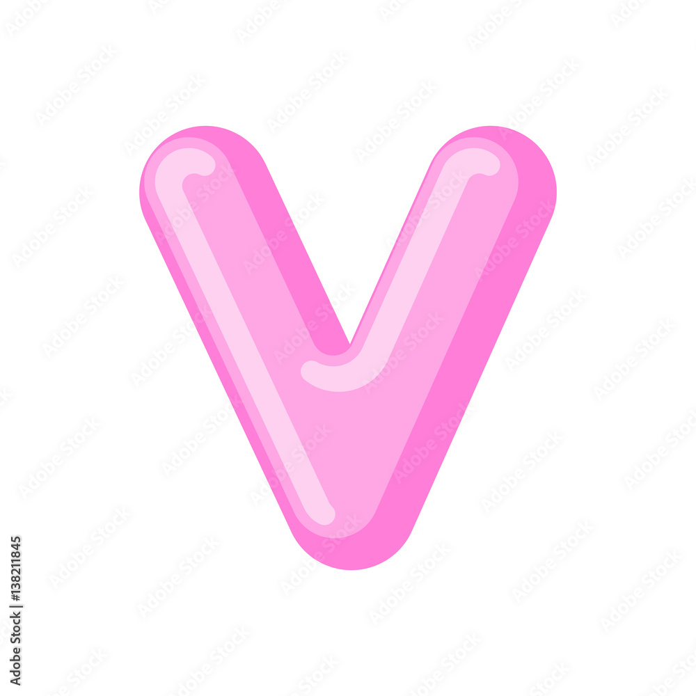 Letter V candy font. Caramel alphabet. lollipop lettering. Sweet ABC sign Letter V candy font. Caramel alphabet. lollipop lettering. Sweet ABC sign