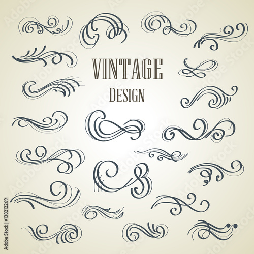 Set of ornamental vintage decorations