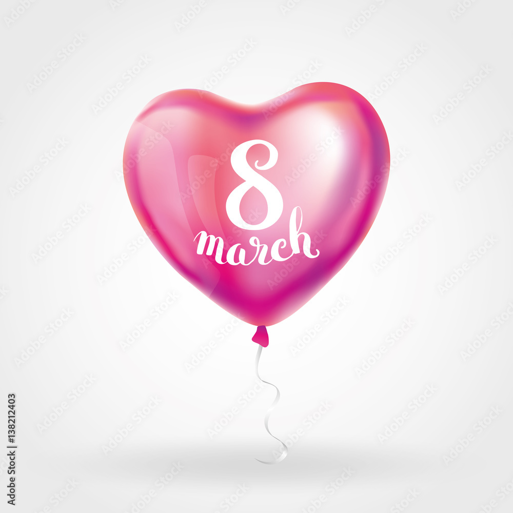 Heart pink balloon 8 march