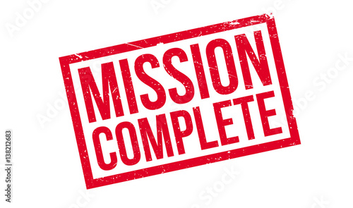 Mission Complete rubber stamp
