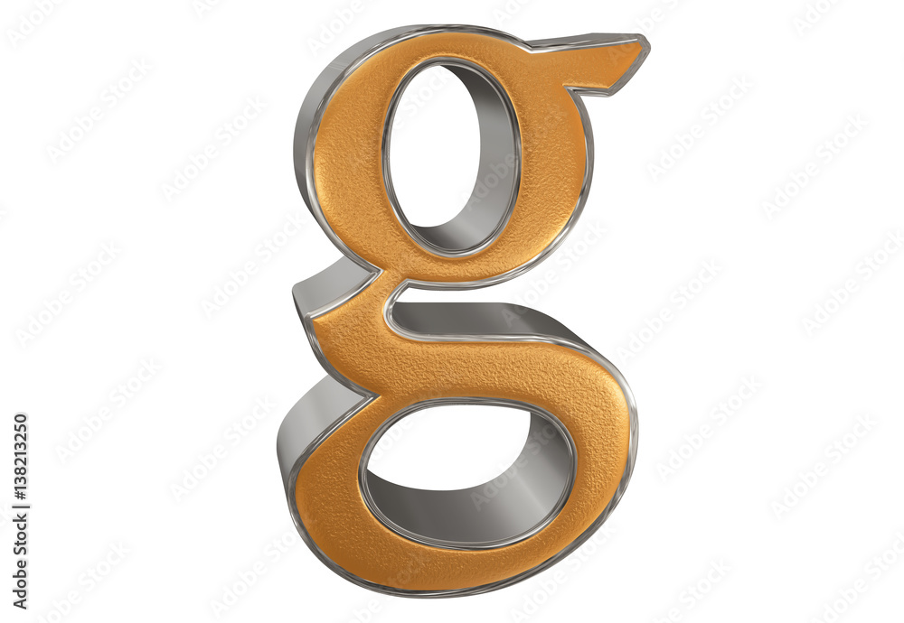 Lowercase letter G, isolated on white, with clipping path, 3D illustration Lowercase letter G, isolated on white, with clipping path, 3D illustration