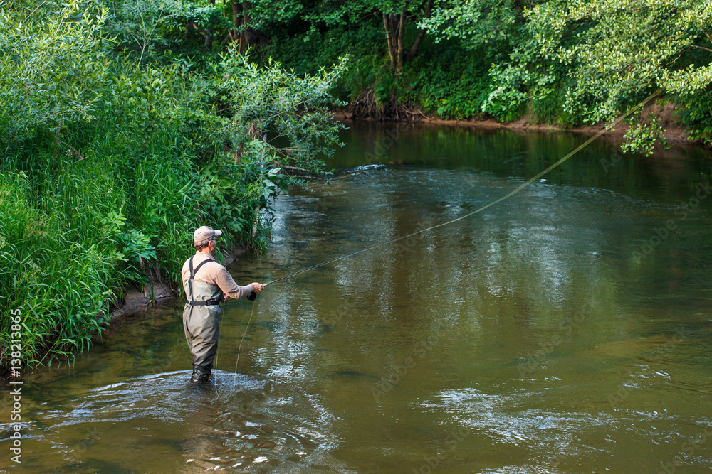 fisherman with spinning fisherman with spinning
