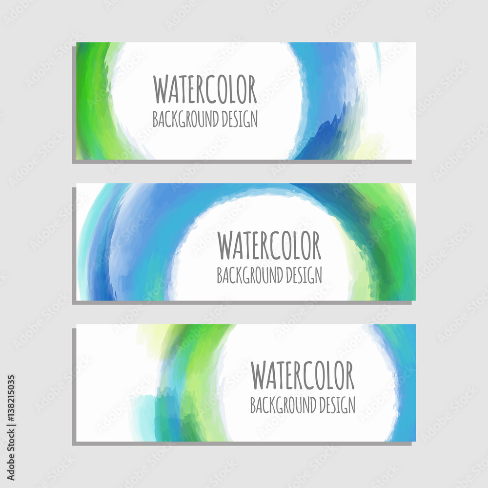 Fototapeta premium Blue watercolor circle isolated on white background
