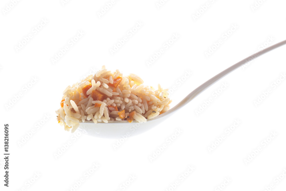 pilaf cooked in a large white spoon pilaf cooked in a large white spoon
