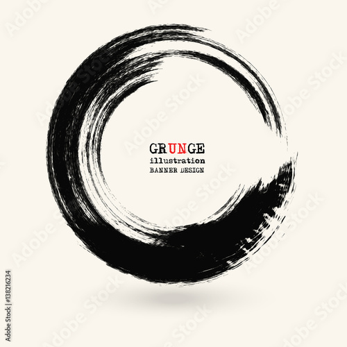 Black ink round stroke on white