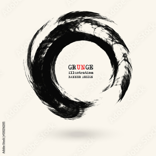 Black ink round stroke on white