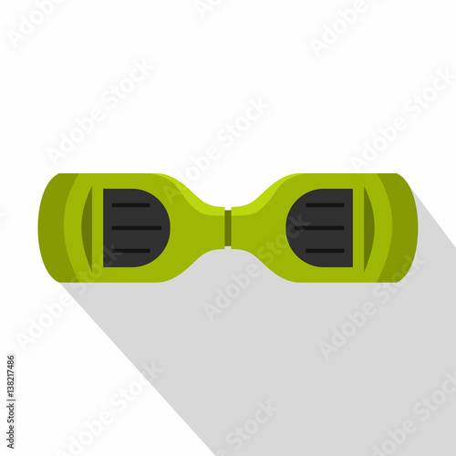 Electrical green modern gyroboard icon, flat style