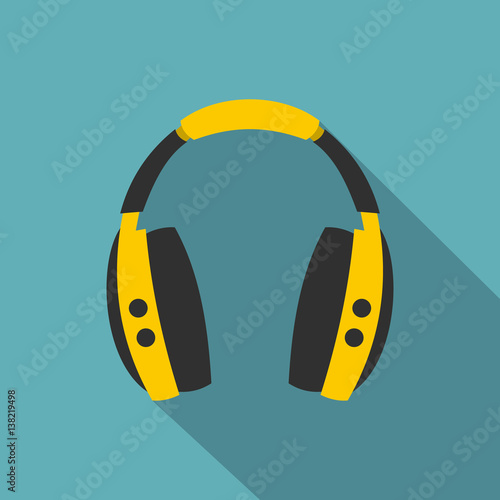 Wireless headphones icon, flat style