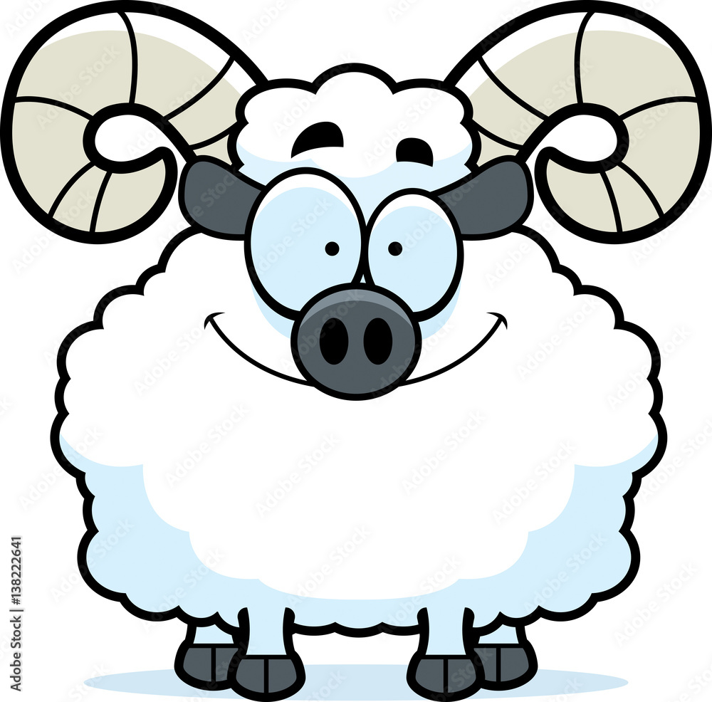 Fototapeta premium Smiling Cartoon Ram