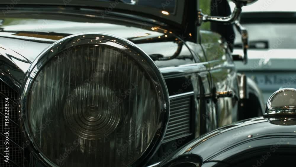 classic car closeup with a motorized cameraslide classic car closeup with a motorized cameraslide