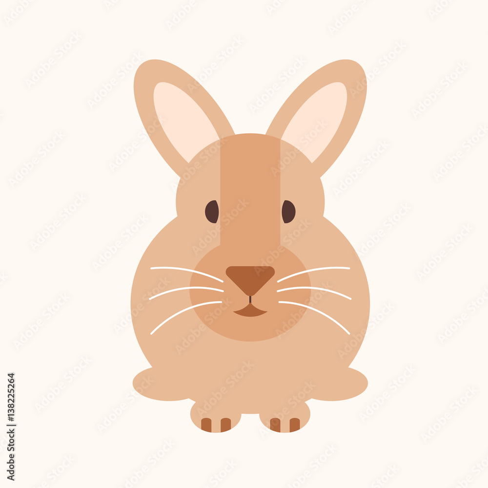 Rabbit flat design cartoon isolated vector Rabbit flat design cartoon isolated vector