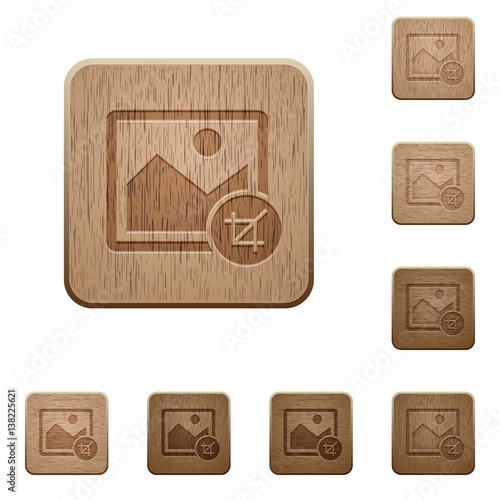 Crop image wooden buttons