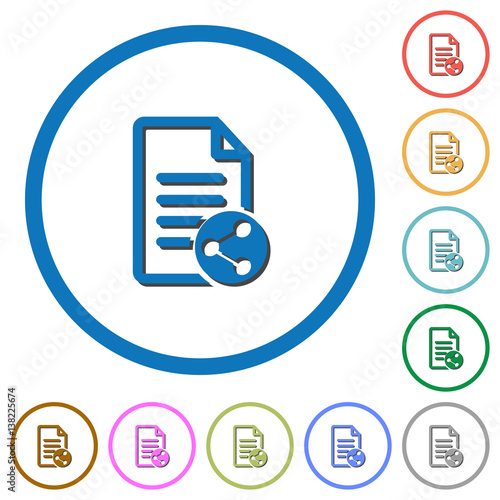 Share document icons with shadows and outlines