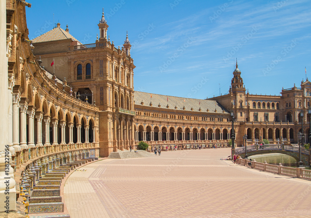 SEVILLE - APRIL 20: plaza de espana in Sevilla on April 20, 2015 in Seville, Spain.