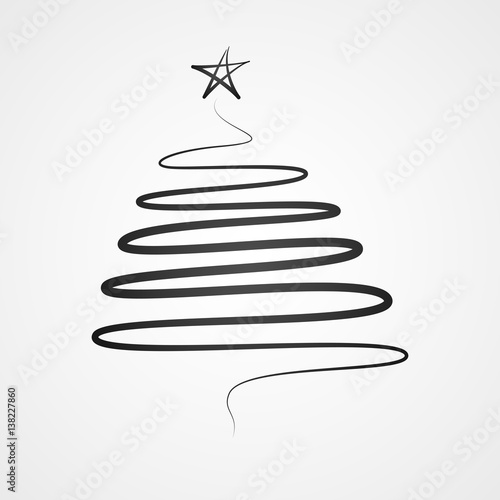 Doodle Christmas tree silhuette