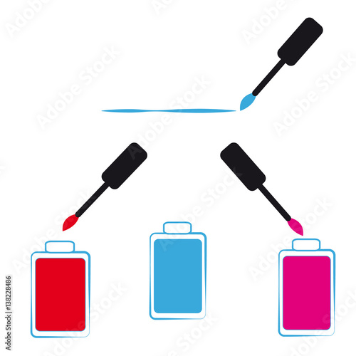 Nail polish on white background