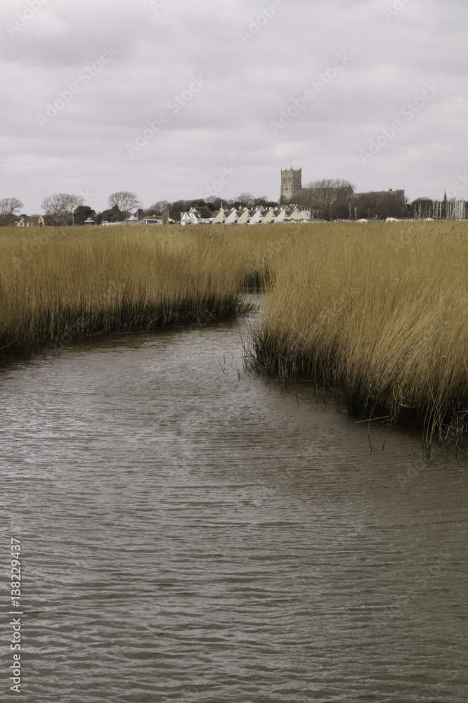 Christchurch Priory viewed from Stanpit Marsh. Christchurch Priory viewed from Stanpit Marsh.