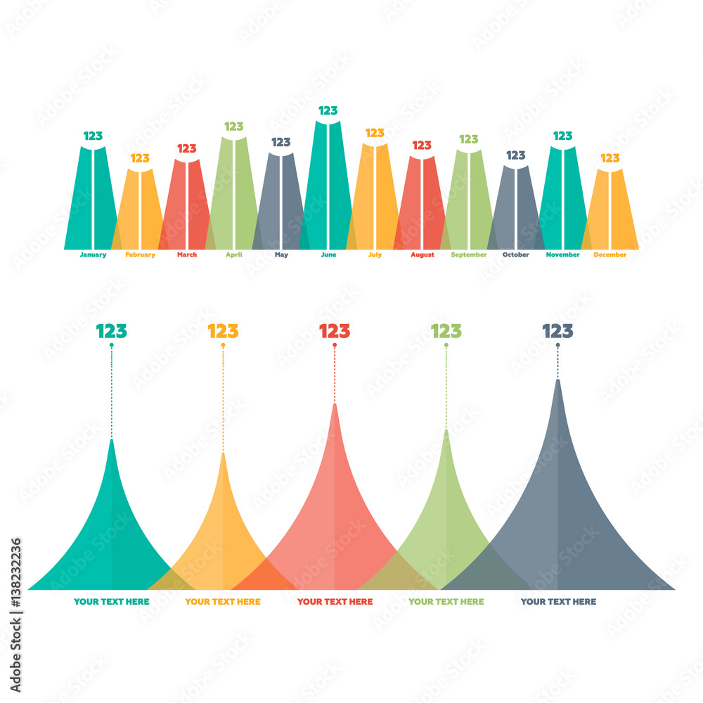 Infographics elements. Triangle bar chart Infographics elements. Triangle bar chart