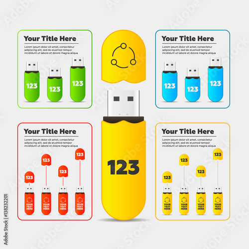 Infographics. Usb flash card bar chart